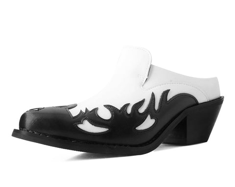 Black & White Flame Western Mule