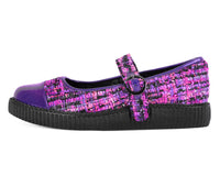 Purple Tweed Pointed Mary Jane