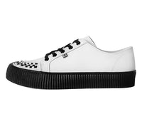 White Leather Lace-Up Creeper Sneaker