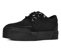 Black Canvas Interlace Platform Creeper Sneaker