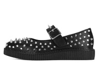 Black TUKskin Pointed Spike Mary Jane