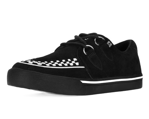 Black Suede White Interlace Sneaker