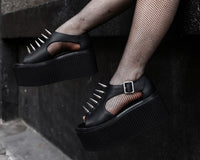 Black TUKskin Spike Strato Sandal