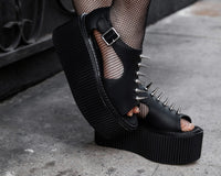 Black TUKskin Spike Strato Sandal