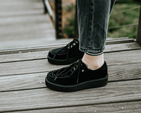 Black Faux Suede Anarchic Creeper