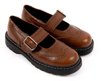 Brown Leather Brogue Mary Jane