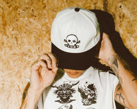 Black & Cream Skull Logo Hat