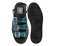 Emerald Metallic 3-Buckle Mondo Sandal