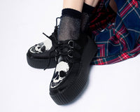 Black Satin Glow Skull Viva Mondo Creeper