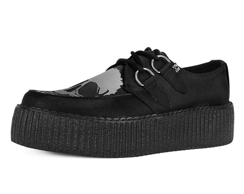 Black Satin Glow Skull Viva Mondo Creeper