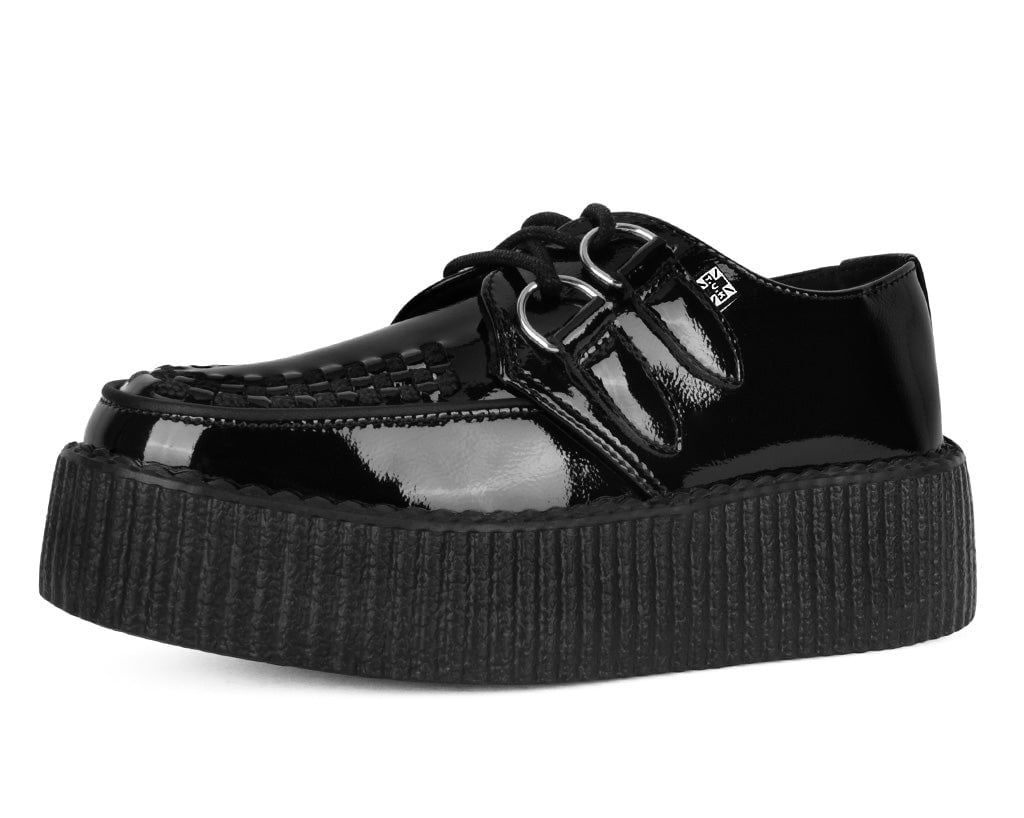 Black Crinkle Patent Viva Mondo Creeper