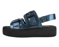 Grey Patent 2-Buckle Sandal