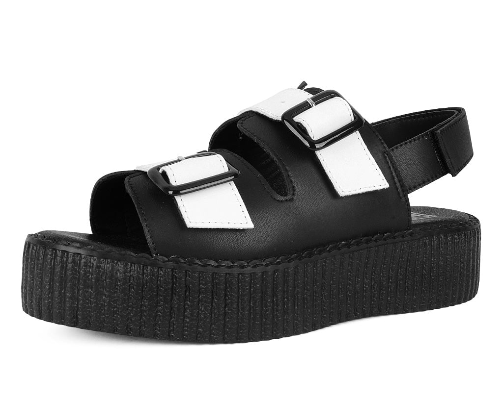 Black & White TUKskin™ 2-Buckle Viva Mondo Sandal