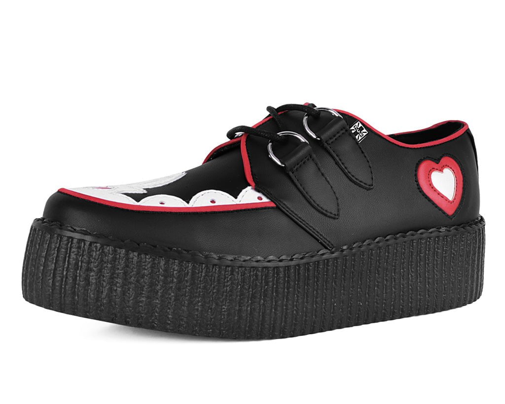 Black & Red Scallop Heart Viva Mondo Creeper