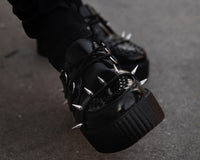 Black Leather Spike Viva Mondo Creeper