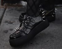 Black Leather Spike Viva Mondo Creeper