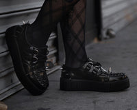 Black Leather Spike Viva Mondo Creeper