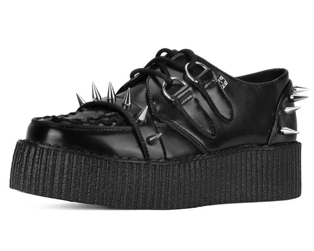 Black Leather Spike Viva Mondo Creeper