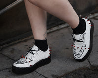 White Leather Spike Viva Mondo Creeper