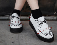 White Leather Spike Viva Mondo Creeper