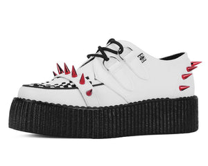 White Leather Spike Viva Mondo Creeper