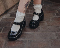 Black Liquid Bubble Mary Jane Platform