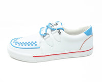 White TUKskin™ Blue & Red Trim Interlace Sneaker