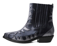 Black & Grey Rub-off Flame Boot