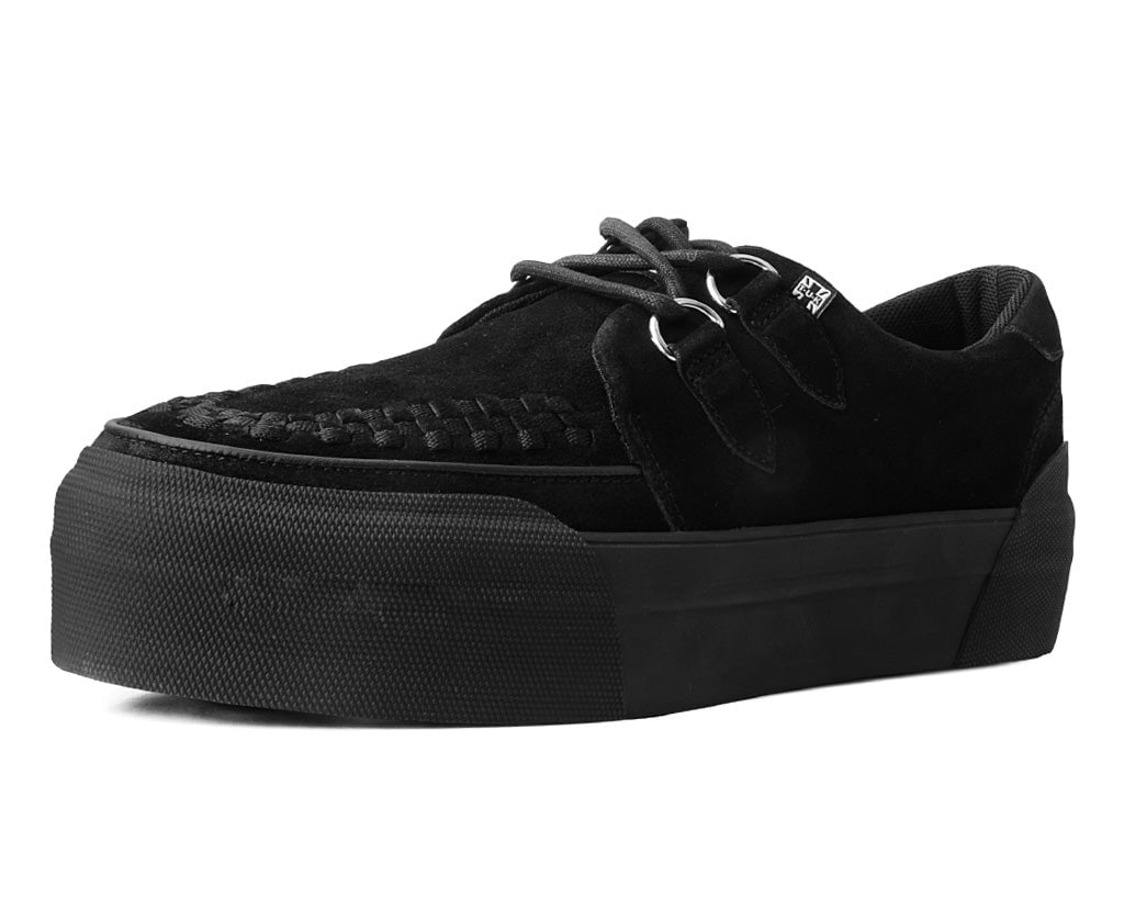 Black Suede Platform Sneaker