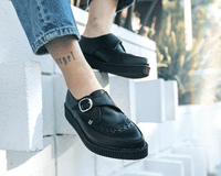 Black TUKskin™ Pointed Buckle Creeper