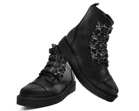 Black TUKskin™ Skull Buckle Pointed Boot