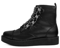 Black TUKskin™ Skull Buckle Pointed Boot