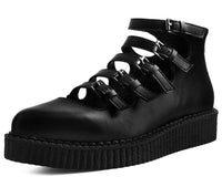 Black TUKskin™ Multi-Strap Pointed Mary Jane Creeper