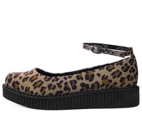 Leopard Pointed Ballet Ankle Strap Creeper 