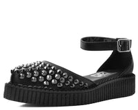 Black TUKskin™ Pointed Studded Sandal