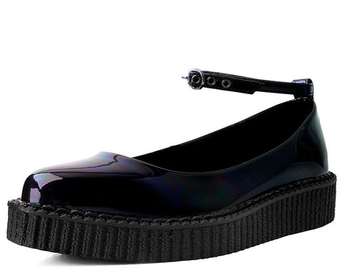 Black Hologram Pointed Ballet Creeper