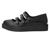 Black TUKskin™ Pointed 3-Strap Mary Jane