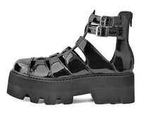 Black Patent Gladiator Dino Lug Sandal