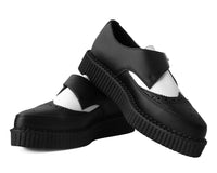 Black & White Vegan TUKskin™ Wing Buckle Pointed Creeper