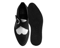 Black & White Vegan TUKskin™ Wing Buckle Pointed Creeper