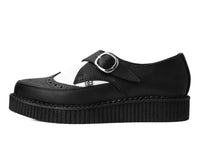 Black & White Vegan TUKskin™ Wing Buckle Pointed Creeper