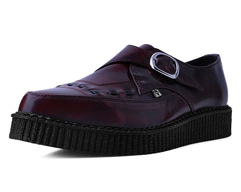 Burguny Rub Off TUKskin™ Monk Buckle Creeper