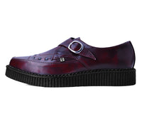 Burguny Rub Off TUKskin™ Monk Buckle Creeper