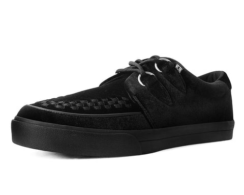 Black Velvet D-Ring Interlace Sneaker