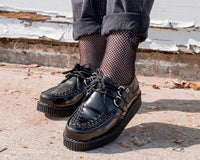 Black Leather Viva II Low Creeper