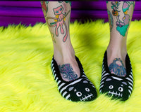 Black & White Striped Punk Panda Slipper