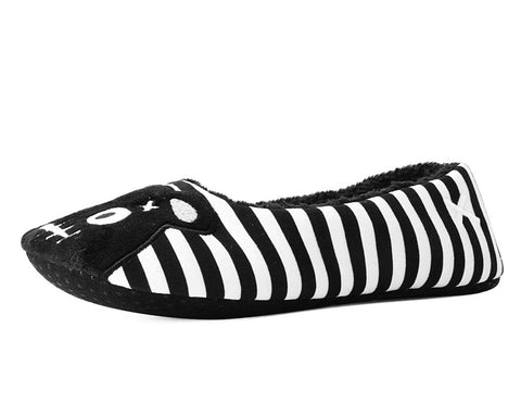 Black & White Striped Punk Panda Slipper