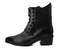 Black Victorian Anarachic 6-Buckle Pointed Boot