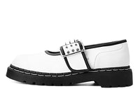 White TUKskin™ Black Trim 3-Prong Anarchic Mary Jane