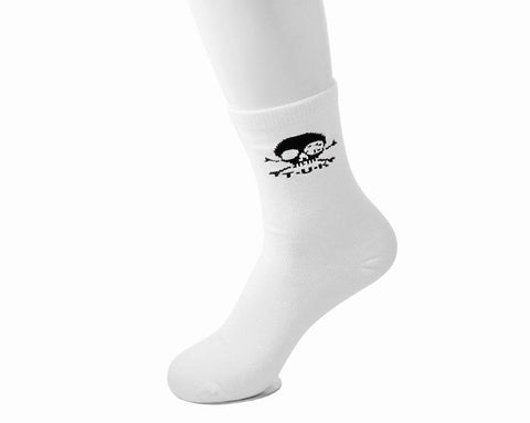 White T.U.K. Skull Logo Men’s Sock 